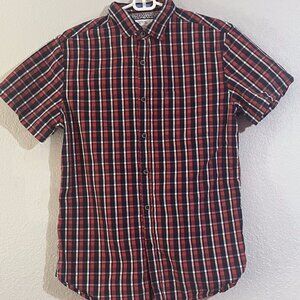 Denim & Flower Short Sleeve Button Down Shirt, Size Small